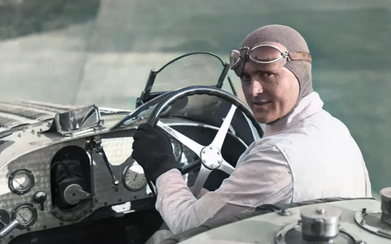 Louis Chiron oldest f1 driver colorized photo