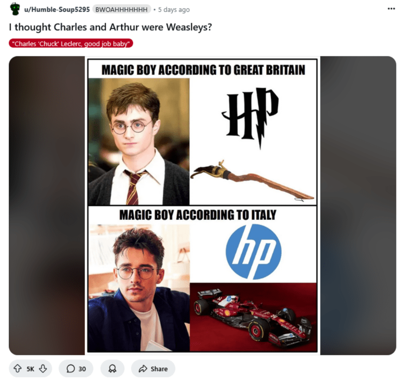 Een Twitter -bericht met een foto van Harry Potter