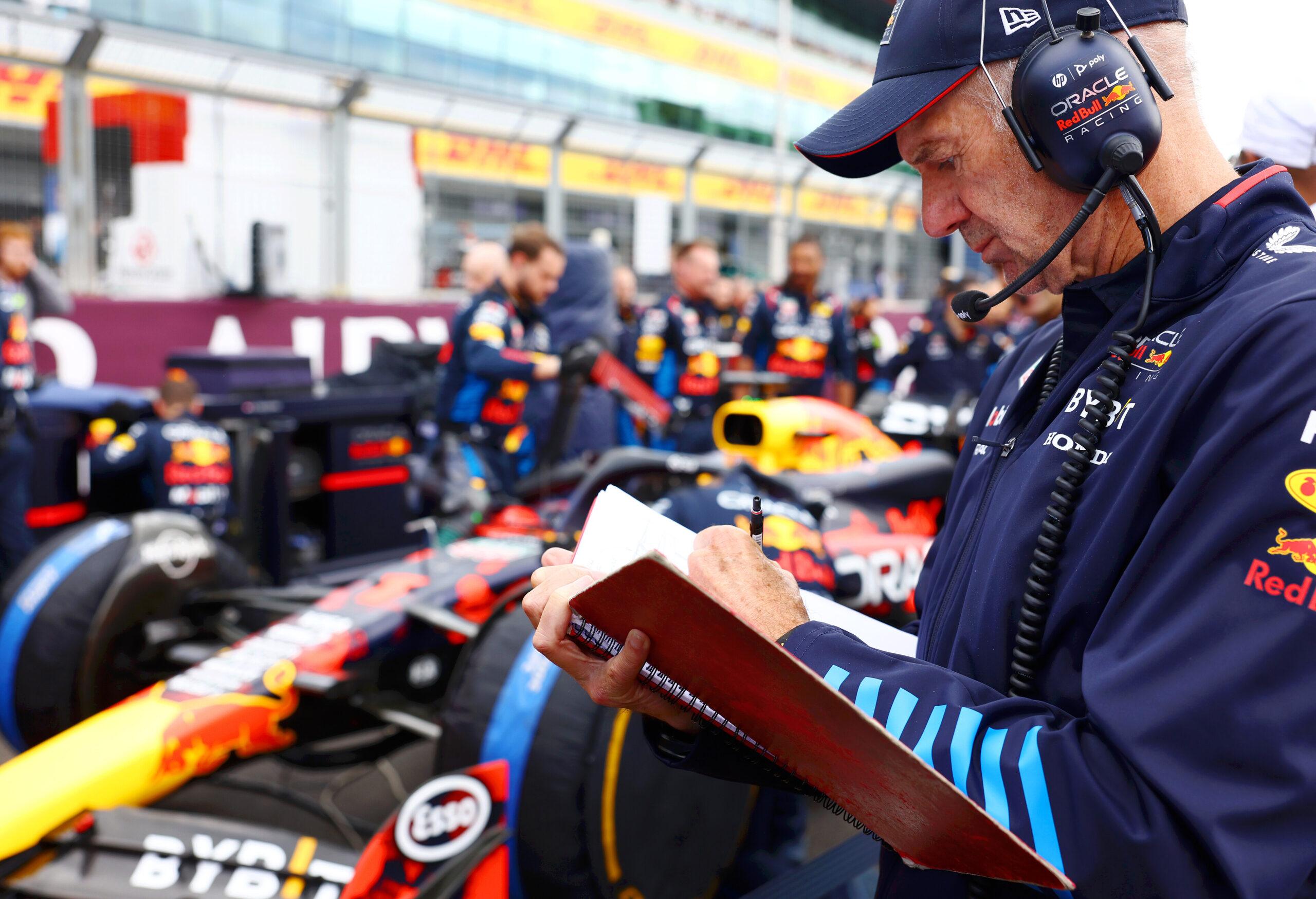 Adrian Newey with his Formula 1 Dictionary