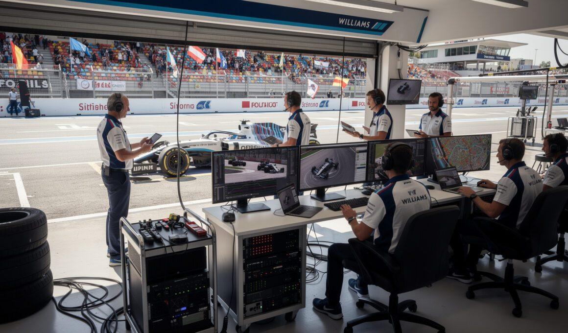 williams gains a strategic advantage from the f1 barcelona event without participating on the track, leveraging off-track activities to enhance performance.