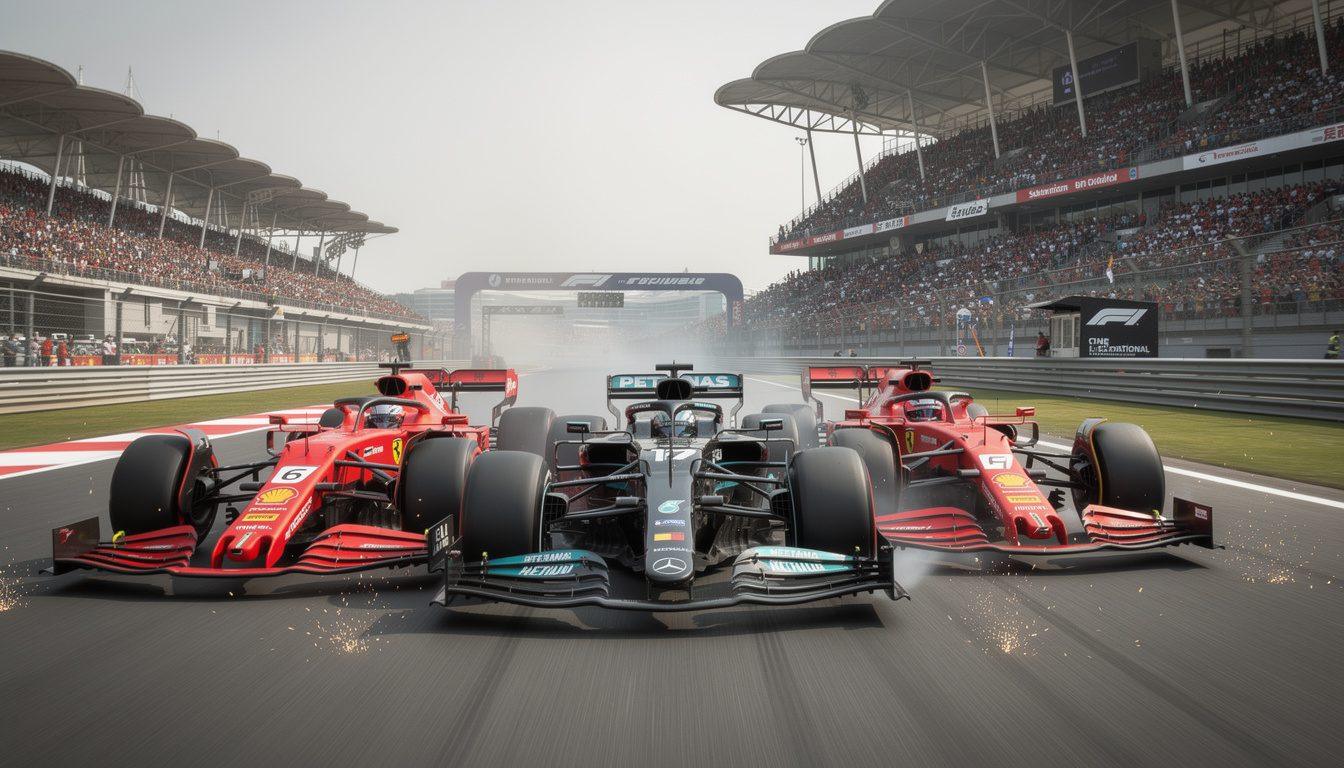 george russell asegura una impresionante victoria sprint en el f1 gran premio de china, superando a los rivales de ferrari en una emocionante carrera.