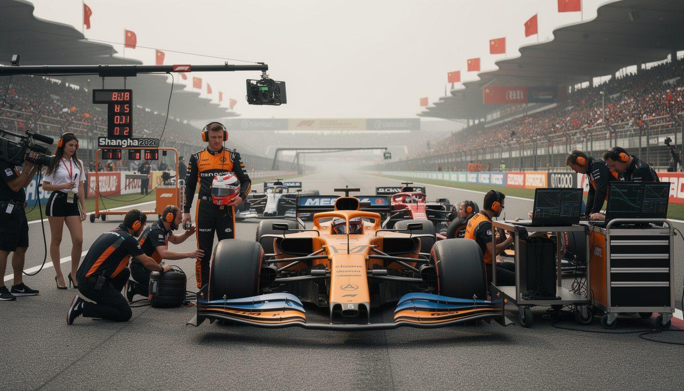 stay updated with live coverage of the f1 chinese grand prix pre-race drama as lando norris encounters an unexpected setback. get real-time updates and exclusive insights here.