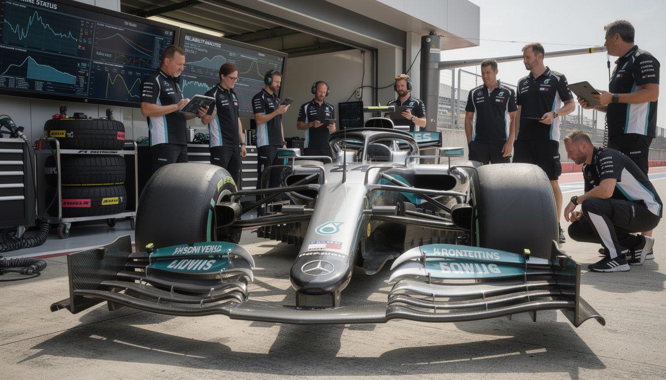 mercedes explains that the 'two-phase' front wing activation is related to reliability issues and is not an attempt to exploit f1 regulations.