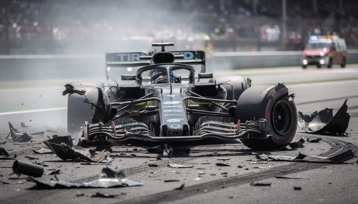 f1 world champion tragically dies in a devastating 170mph crash, with the car completely destroyed beyond recognition. a heartbreaking loss for the racing community.