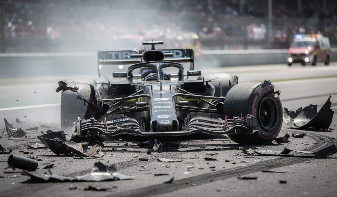 f1 world champion tragically dies in a devastating 170mph crash, with the car completely destroyed beyond recognition. a heartbreaking loss for the racing community.