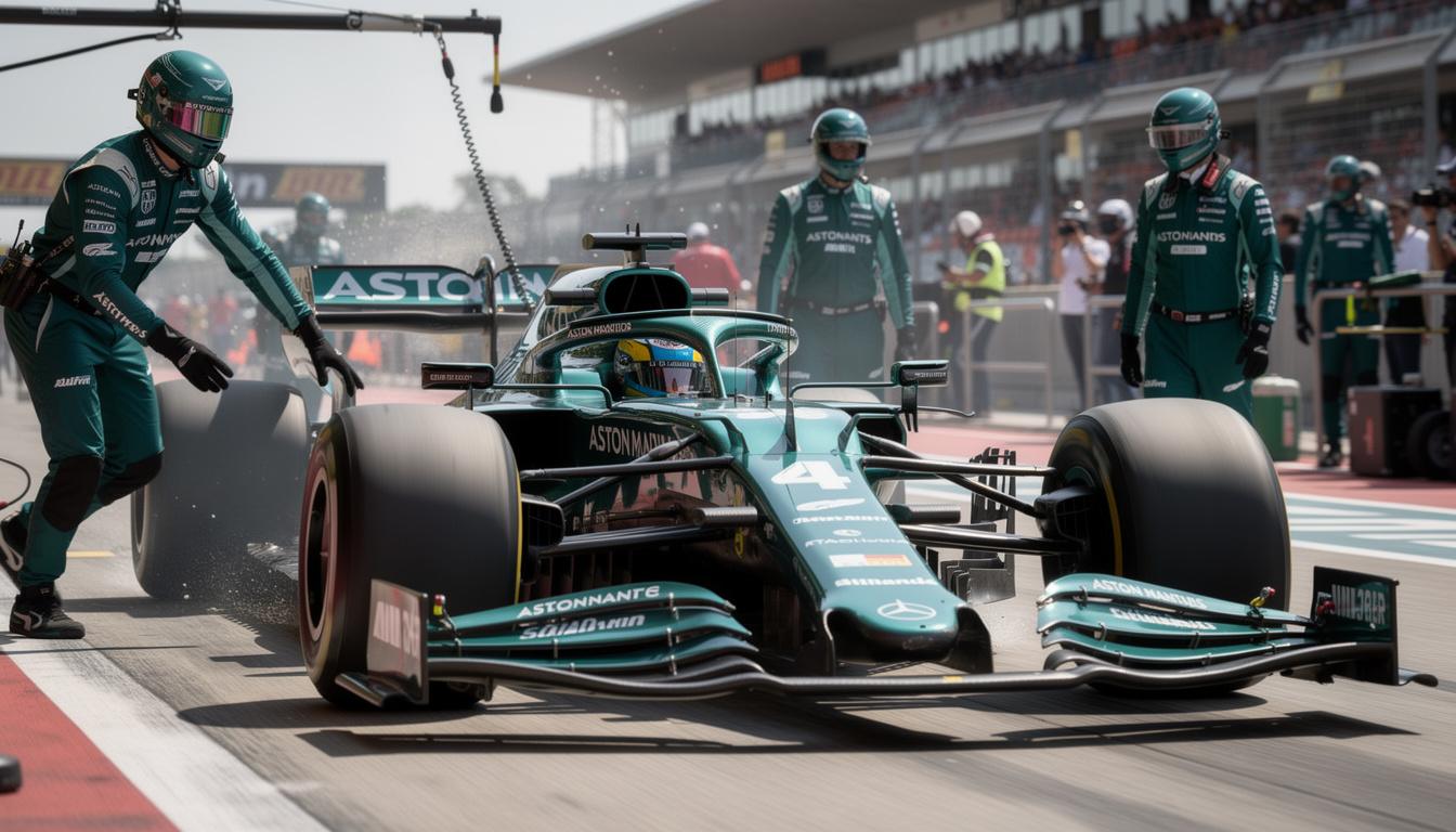 fernando alonso will start the race from the pit lane due to major modifications made by aston martin, impacting his qualifying position and race strategy.
