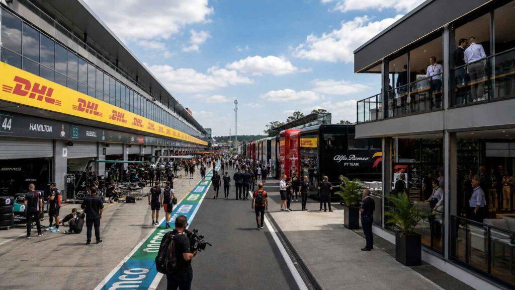 Le paddock physique érigé en zone technique hautement surveillée