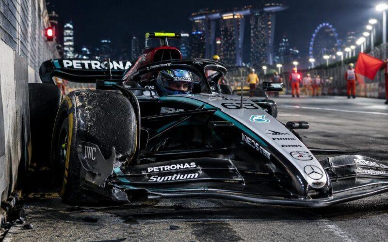 george russell was involved in a frightening crash as delays disrupted the singapore sprint, raising concerns during a tense race weekend.