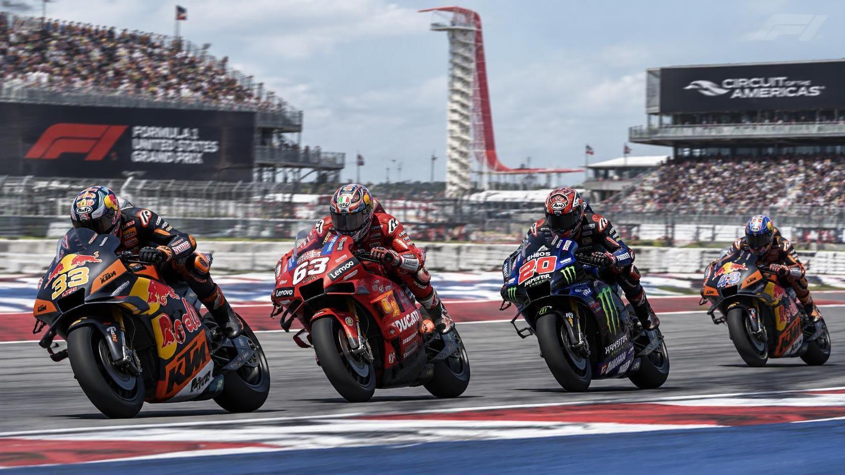 motogp y fórmula 1 están listos para compartir el escenario en el gran premio de ee. uu., marcando una aparición conjunta histórica para dos importantes series de carreras.