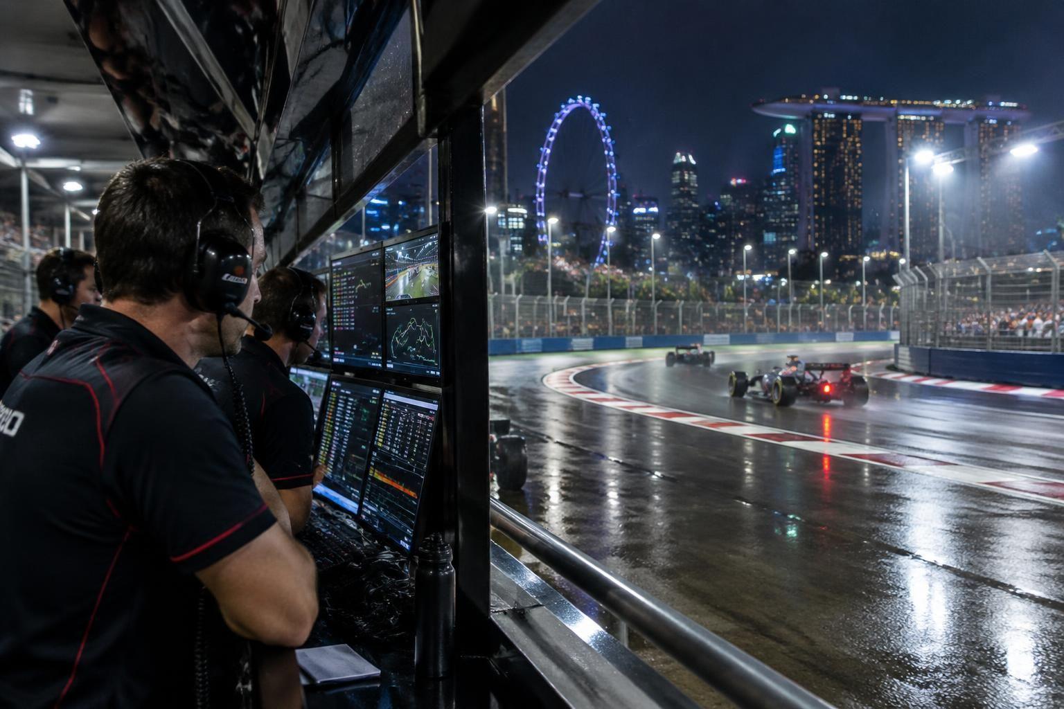 una amenaza que se cierne en Singapur podría disruptir las estrategias de carrera de los equipos de F1 y forzar decisiones cruciales de último minuto durante el gran premio.